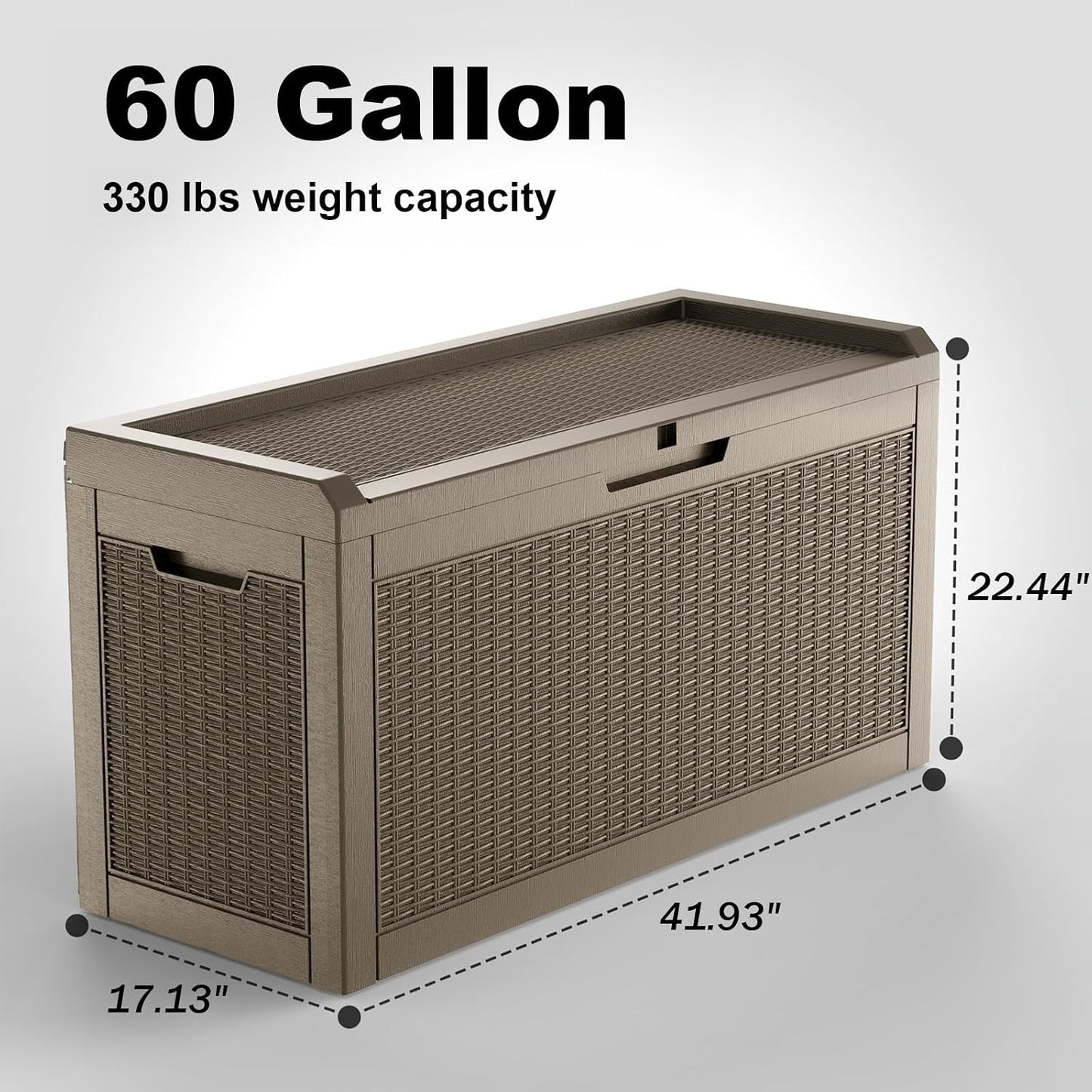 DRATO 180 Gallon Outdoor Storage Box, Large Waterproof Deck Box, Lockable Resin Storage Container with Reinforced Support for Patio Cushions, Garden Tools, UV-Resistant Outdoor Chest（Black，180 Gallon）