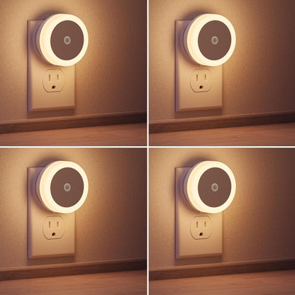 Briignite Motion Sensor Night Light, [2 Pack] Night Lights Plug into Wall, Auto On/Off Motion Activation Nightlight, Energy-Saving 0.6W LED, Daylight White, Ideal for Kids, Bedroom, Bathroom