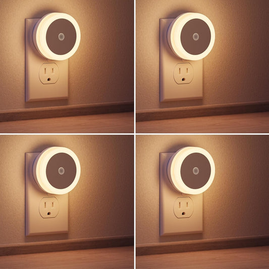 Briignite Motion Sensor Night Light, [2 Pack] Night Lights Plug into Wall, Auto On/Off Motion Activation Nightlight, Energy-Saving 0.6W LED, Daylight White, Ideal for Kids, Bedroom, Bathroom