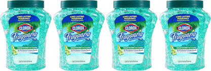 Clorox Fraganzia Crystal Beads Air Freshener, Long Lasting Room Deodorizer and Odor Eliminator Gel Beads to Freshen Home, Car, or Office, Fresh Ocean Breeze Scent, 12 Fl Oz - 2 Pack