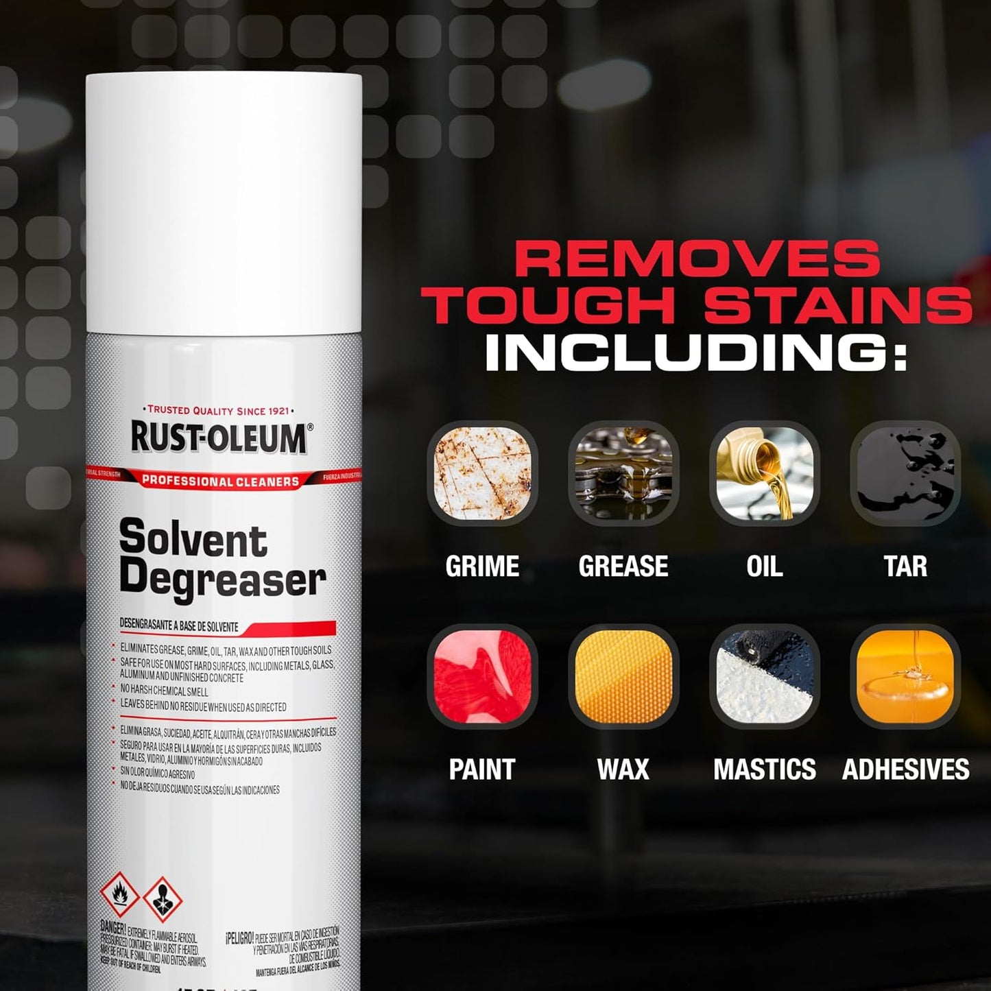 Rust-Oleum Professional Cleaners Solvent Degreaser | 15oz Aerosol | Professional Strength | Non-Chlorinated Formula
