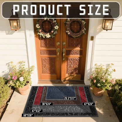 Yimobra Front Door Mat Outside Entrance, Waterproof Sturdy Retro Outdoor Mat, Heavy Duty Non-Slip Doormat for Garage Patio Entryway Indoor, Easy Clean, 29.5x17, Grey
