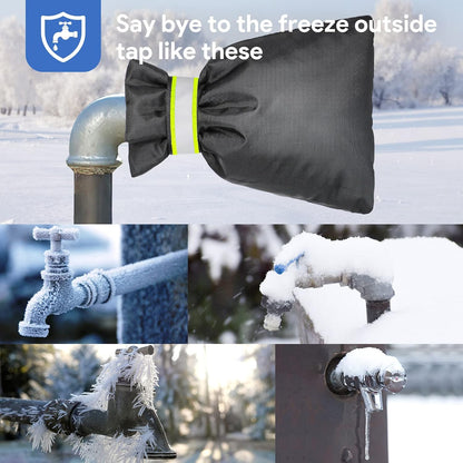 DELUX Outdoor Faucet Covers for Winter 9.05" H X 6.89" W 2 Pack, Outside Garden Faucet Socks for Freeze Protection, Reusable Waterproof Insulated Spigot Cover (Thicker)