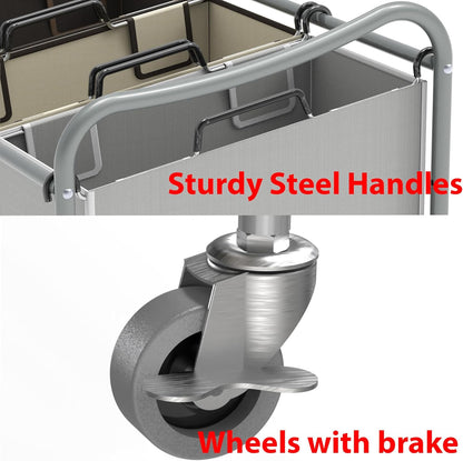 Simple Houseware Heavy-Duty 3-Bag Laundry Sorter Cart, Chrome