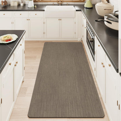 Mecko Bath Mat Rug, Rubber Non-Slip Quick Dry Absorbent Thin Bathroom Rugs Fit Under Door Bathroom Floor Mats-Shower Rug for in Front of Bathtub, Sink, Shower Room(Light Grey,16"x24")