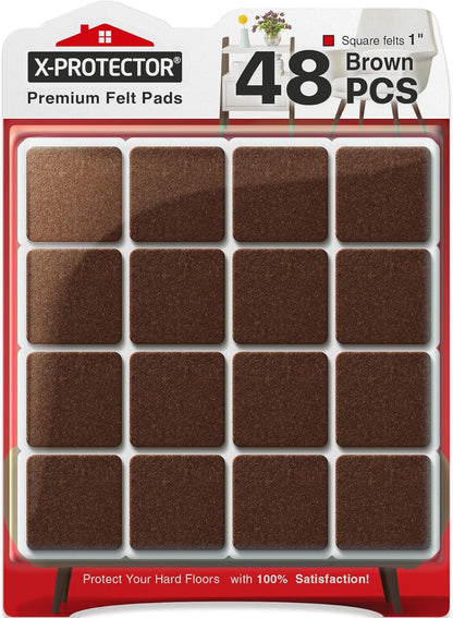 X-Protector Premium Felt Furniture Pads - 20 PCS 6 x 1/2" - Black Rectangular Pads with Tenacious Adhesive - Protects Hardwood, Laminate & Tile Floors