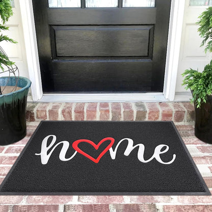 EARTHALL Door Mat Outside Inside Home Doormat, 30"x17.5", Durable Floor Mat Non Slip Mat Ultra Absorb Mud Easy Clean Front Doormat for Garage, Entryway, Patio, High Traffic Areas, Black