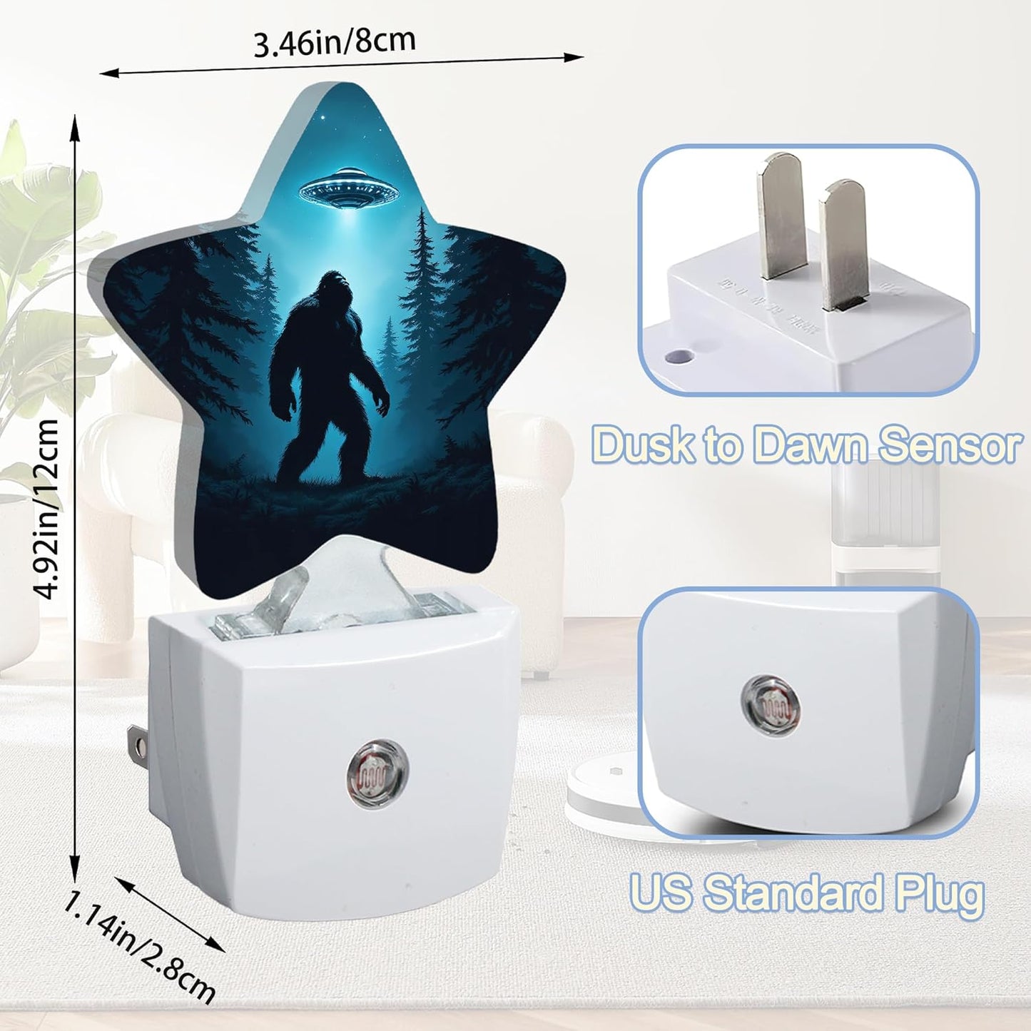Lavender Butterfly Nightlight,Summer Flowers Star Night Lights Plug into Wall Decorations for Bedroom Bathroom,Dusk to Dawn Sensor Kitchen Hallway Stairs Energy Efficient Desk Lamp