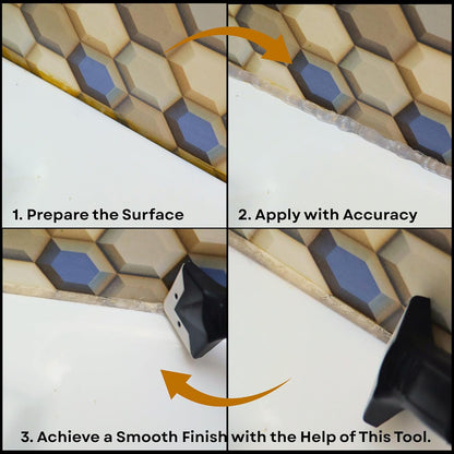 Caulking Tool 5 in 1 Silicone Caulking Tool Kit Sealant Finishing Tool Grout Remover Scraper Caulk Removal Tool with Replaceable Silicone Pads for Bathroom Kitchen Window Sink Tile Joint
