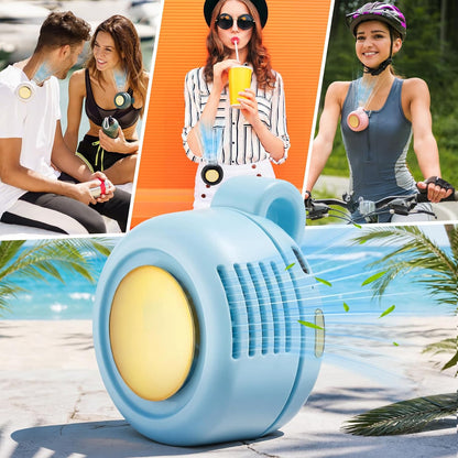4 Pack 360° Portable Silent Mini Bladeless Electric Fan, Small Fan Clip on for Shirt & Waist, 3 Speeds Rechargeable Whirlwind Cooling Fans for Outdoor Travel Office(Pink)