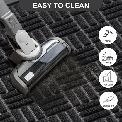 Mibao Front Door Mat, Heavy Duty Durable Welcome Mat for Outdoor Indoor, Dirt Trapper Waterproof Super Absorbent Door Mat for Entryway Outside Patio Porch, 29.5" x 17", Grey