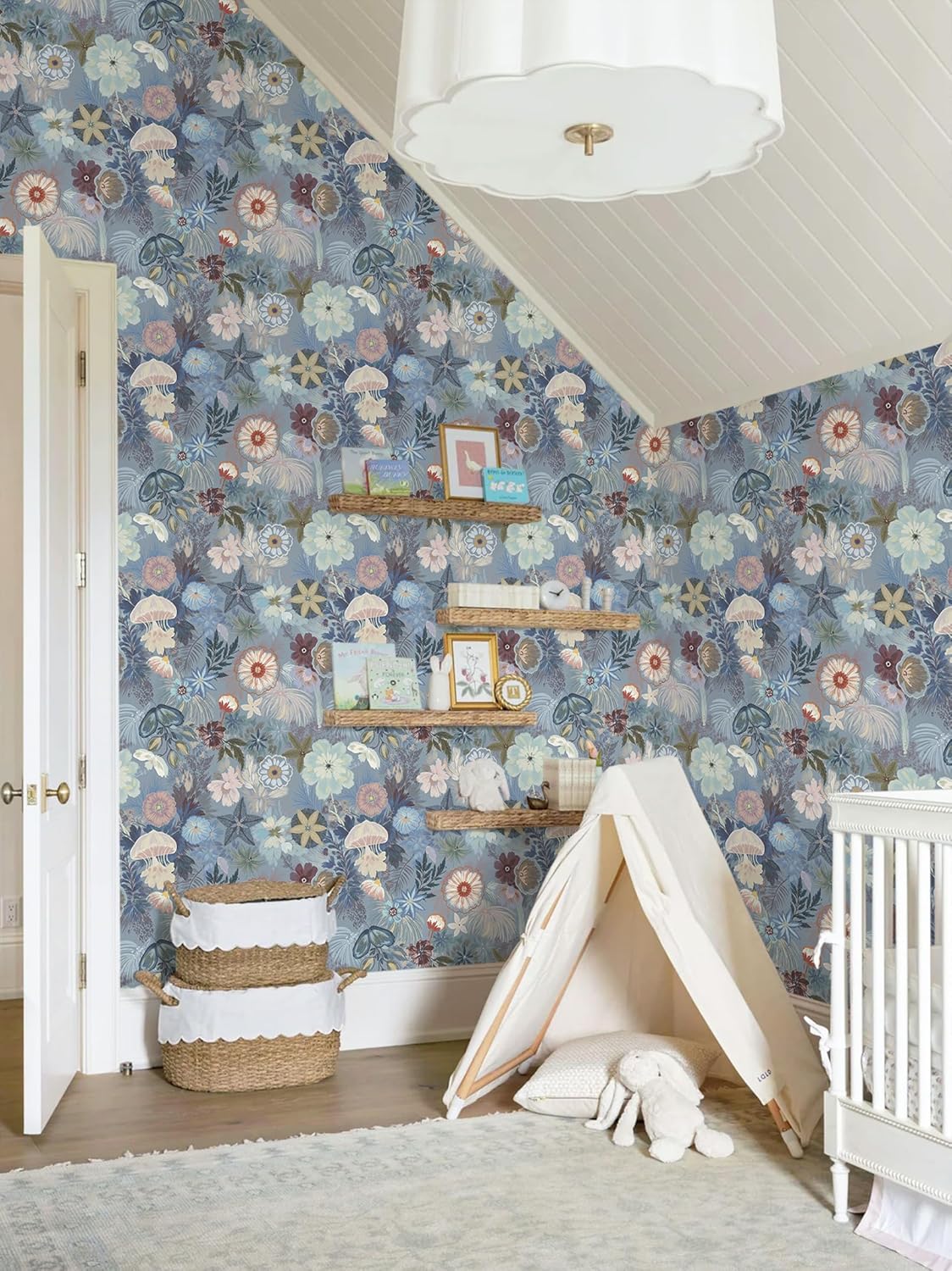Ismoon Peel and Stick Wallpaper Floral Vintage Stick on Wall Paper Beige French Textured Contact Paper for Cabinet Removable Self Adhesive Wallpaper Vinyl Roll Shelf Deco, 17.3x78.7in