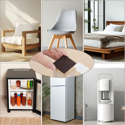 12Pcs Square Felt Furniture Pads 2 inch x 2 inch Self-Adhesive Table Leg Floor Protectors Cuttable Anti Scratch Furniture Pads for Hardwood Floors (Brown)