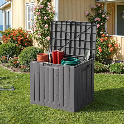 Jocoevol Deck Box 60 Gal, UV Resistant & Waterproof Outdoor Storage Box with Lock, Easy Assemble Storage Bins Container for Pool Patio Garden