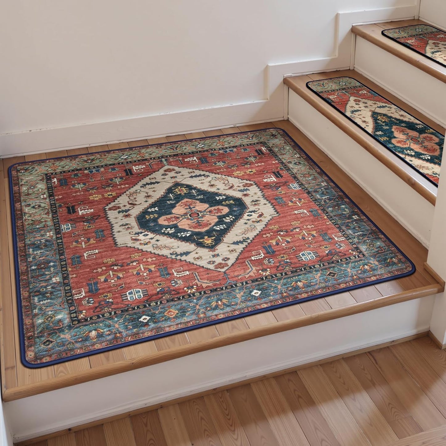 OJIA Stair Treads Non Slip for Wooden Steps Indoor 15PCS Carpet Stair Treads, Rubber Backing Stair Carpet Treads, Residue Free 8"x30" Staircase Step Treads Edging Stair Rugs for Kids & Pets, Gray