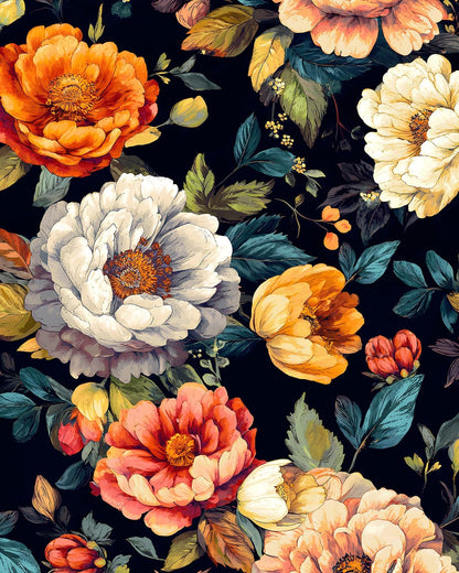 BOKEBEVE Watercolour Floral Peel and Stick Wallpaper Boho Vibrant Contact Paper Renter Friendly Wall Paper for Countertop Cabinet Wall Shelf Liner Removable Blue Colorful 17.5 x 118In