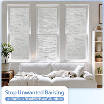 GTJ Frosted Window Privacy Film, Static Cling No Glue Removable Reusable, UV Blocking Glare & Heat Reduction, for Bathroom Glass Door Home Office, 17.5" x 78.7"in