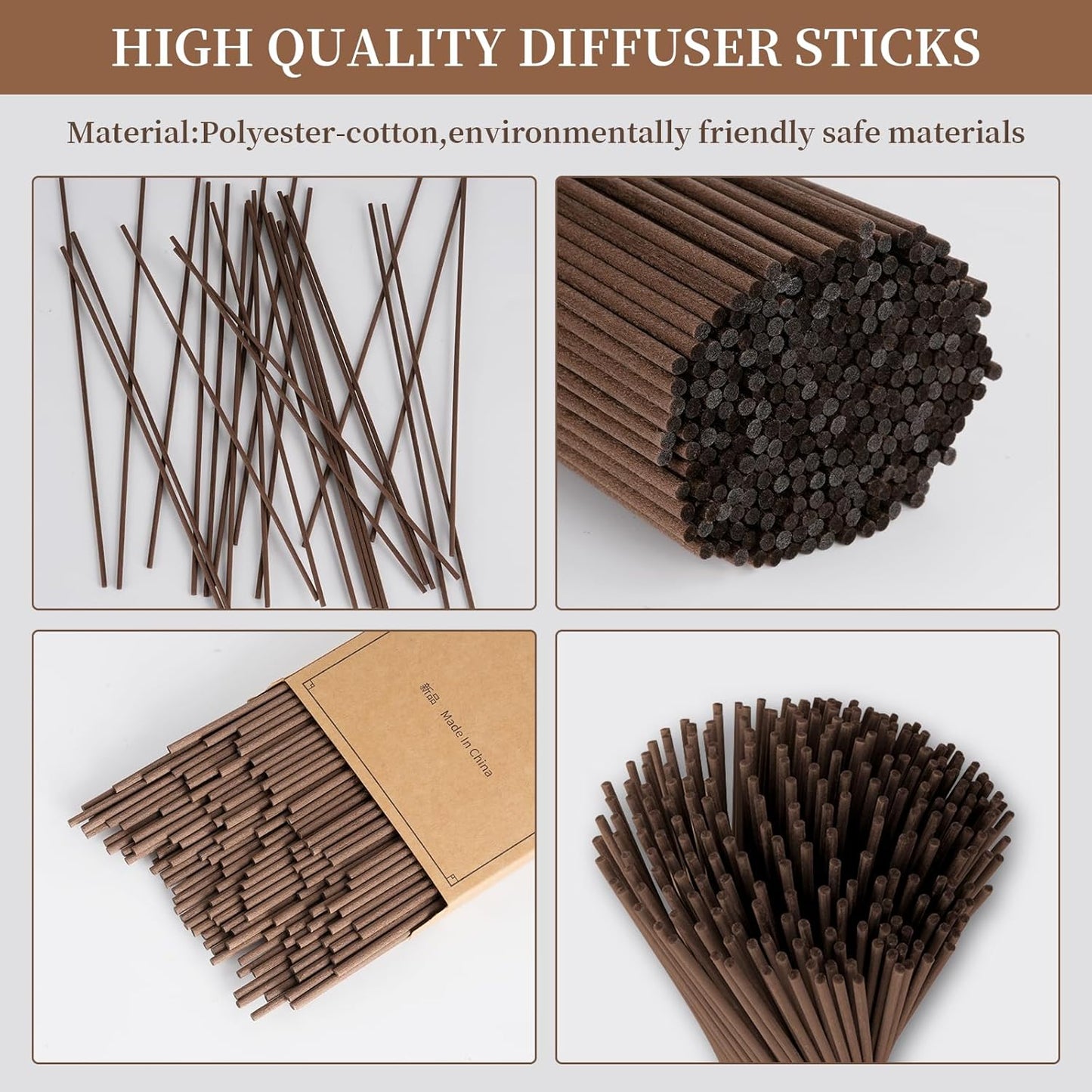 5 Mixed Colors 10inch Diffuser Replacement Sticks - 60Pcs Fiber Reed Fragrance Sticks Refill for Home and Bathroom - Rattan Essential Oil Sticks for Scented Diffuser