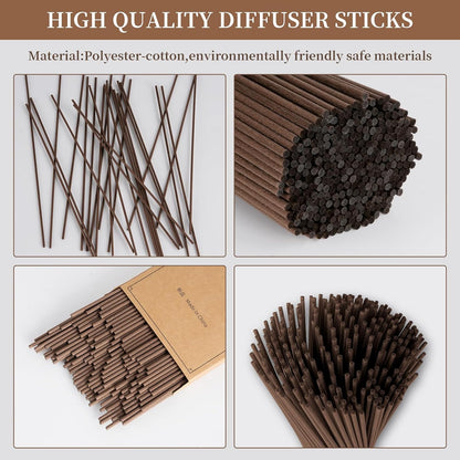 5 Mixed Colors 10inch Diffuser Replacement Sticks - 60Pcs Fiber Reed Fragrance Sticks Refill for Home and Bathroom - Rattan Essential Oil Sticks for Scented Diffuser