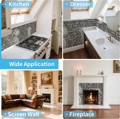 Art3d 10-Sheet Peel and Stick Backsplash Tiles, 12x12 Inch Self-Adhesive 3D Wall Tiles for Kitchen, Bathroom, Countertop - Thickened Waterproof Design (Graphite Gray)