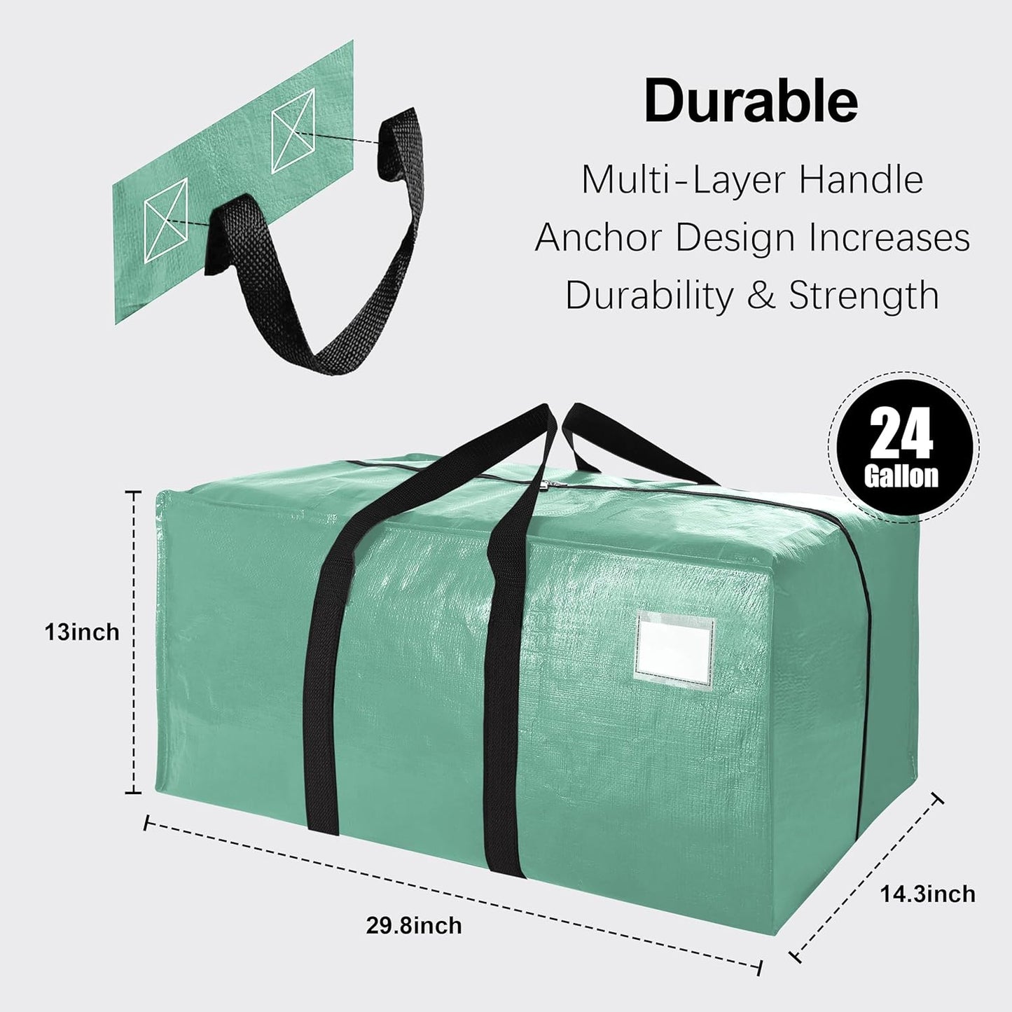 VELVETSURE Heavy Duty Extra Large Moving Bags W/Backpack Straps - Strong Handles & Zippers, Storage Totes For Space Saving, Fold Flat, Alternative to Box and Bin (Set of 6, Multicolor)