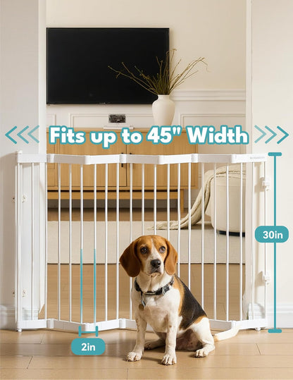 No Pawblems Retractable Safety Gate, Metal Adjustable Dog Gate for Doorways, Stairs & Hallways, Expands to 38" Wide, Auto Retract Design, No Bottom Bar, Black