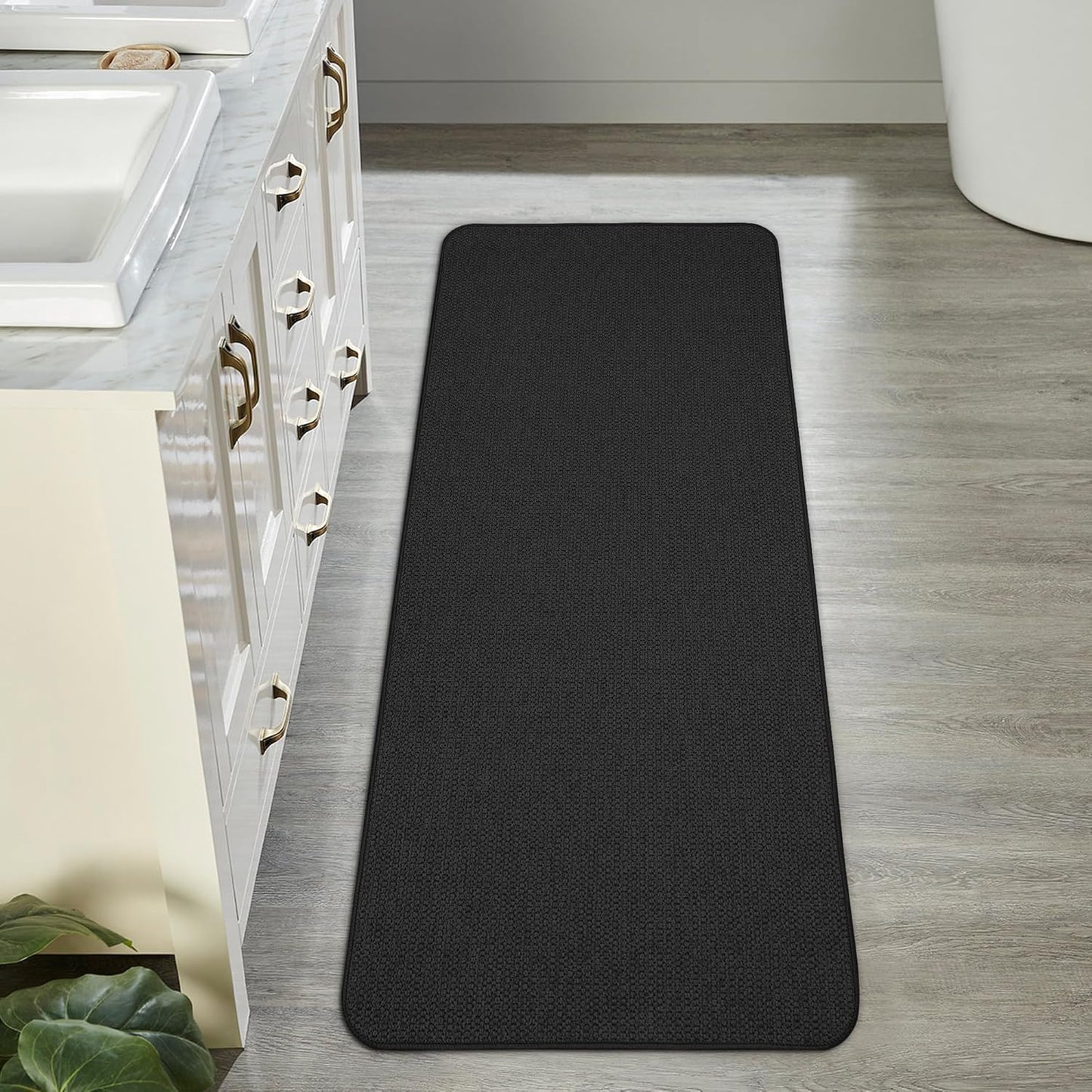 Bath Mat,Ultra Thin Bathroom Rugs,Rubber Bath Mats for Bathroom,No Slip Bath Rugs,Quick Dry,Machine Washable,Low Pile,Absorbent,Shower Outside,Sink,Home Decor Accessories.Grey,1'5"x2'3"(17x27Inch)