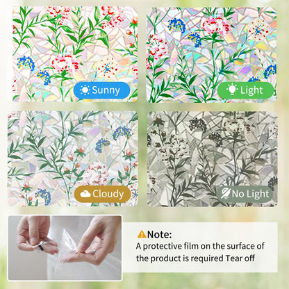 Niviy Window Privacy Film Static Cling Non-Adhesive Window Film Frosted Glass Bathroom Door Decoration Privacy Covering (17.7"x 78.7")