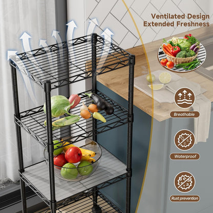 Golpart 4 Tier Adjustable Storage Shelves Metal Utility Shelf Wire Shelving Unit Organizer Rack for Home Kitchen Office Bathroom Pantry Room 12" D x 18" W x 44" H