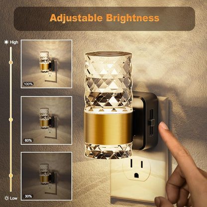 JandCase Motion Sensor Night Light, Night Lights Plug into Wall,3000K Soft White 0-100 LM Dimmable LED Night Light, Motion Activated Nightlight for Bathroom Hallway Decor