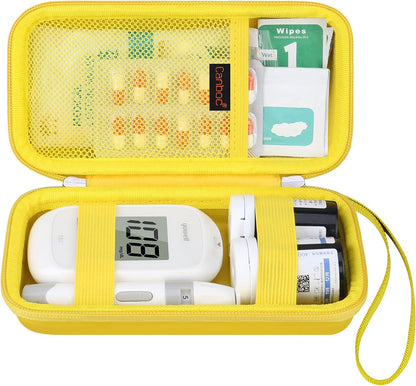 Canboc Diabetic Supplies Case, Carrying Organizer for Glucose Meter, Lancing Device, Blood Sugar Test Strips, Lancets, Insulin Pens, Alcohol Wipe and Other Diabetes Care Accessories, Rose Gold
