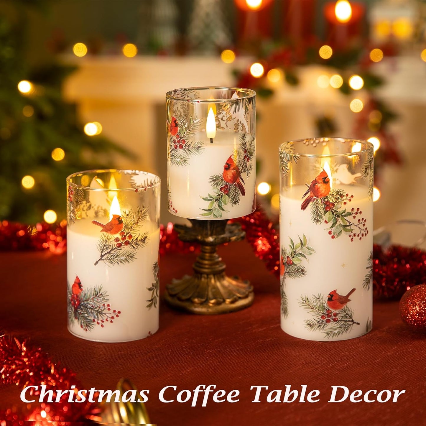LUSHARBOR Flameless Candles with Remote, 3 Pack Battery Operated Candles Flickering Real Wax LED Fake Pillar Candles with Timer for Wedding Home Party, White