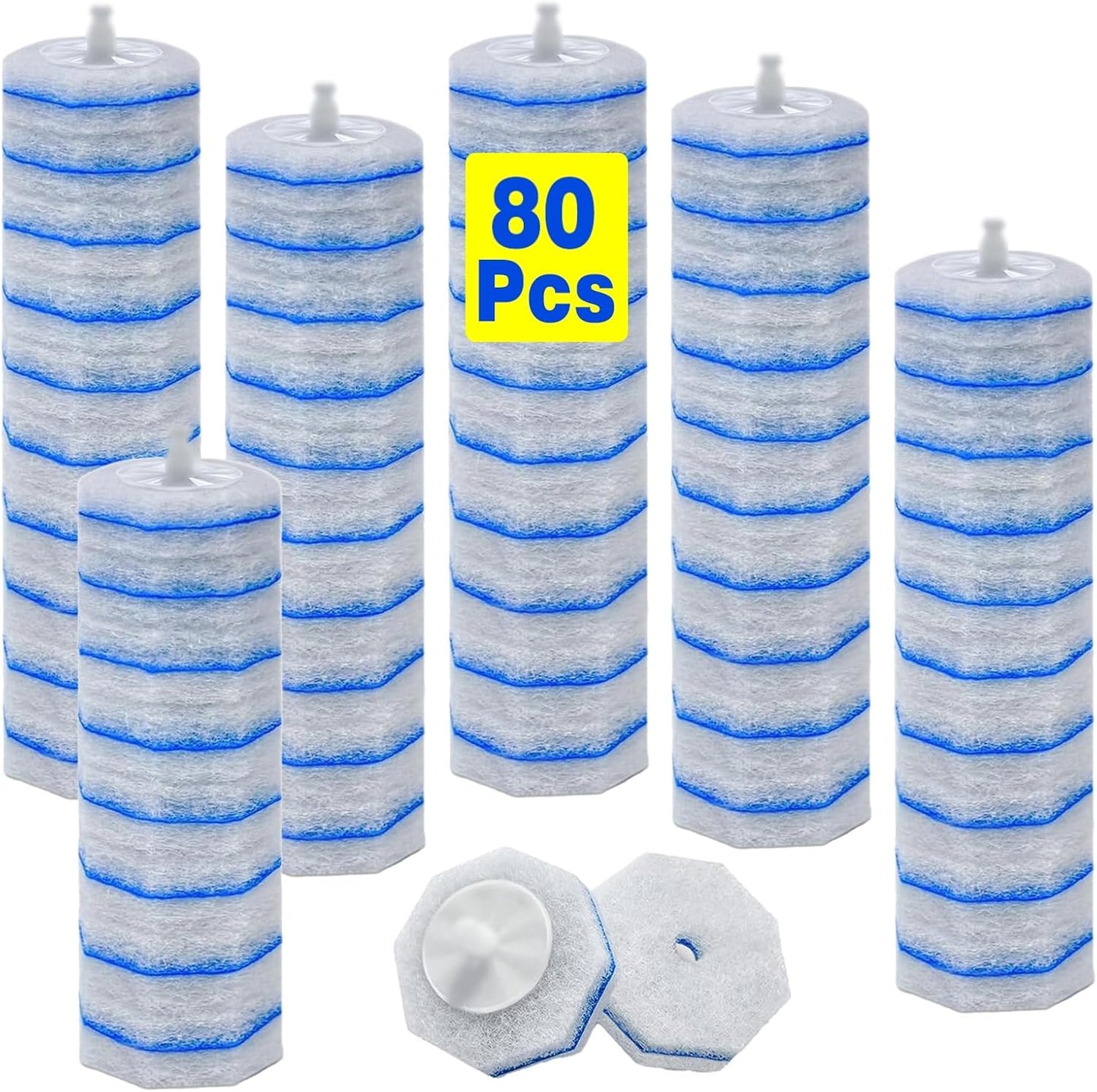 30 Toilet Bowl Refills Fits for Clorox Toilet Brush, Upgrade 3-Layer Disposable Bowl Cleaner Refills for Bathroom Cleaning, 3X Cleaning Power, No Falling Apart