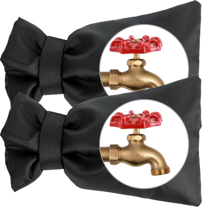 Outdoor Faucet Covers for Winter,2 Pack Faucet Cover Freeze Protection,Insulated Anti-Freeze Waterproof Material,Reusable Faucet Cover Socks for Various Faucet Spigot,Pipe,Garden Hose Bib