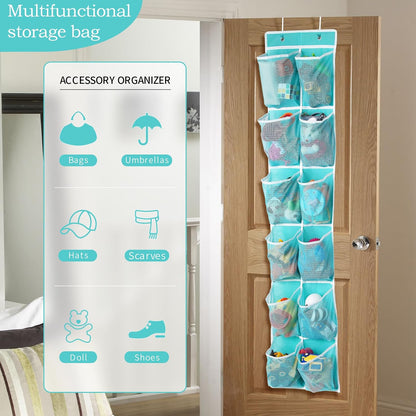 GOMAJI Over the Door 12 Pocket Hanging Shoe Organizer, Gray