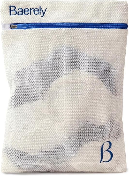 Mesh Laundry Bag for Shapewear, Bras & Delicates 12x16 in Pearl White | High-density mesh prevents twisting & stretching for bras, shapewear & delicates. Durable zipper with snag guard, 30x40cm