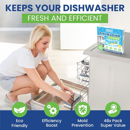 Dishwasher Cleaner Tablets & Deodorizer – 48 Pack (2 Year Supply) Deep Cleaning Descaler Pods, Removes Limescale, Hard Water, Calcium, Grease & Odor, Septic Safe Heavy Duty for Dish Washer