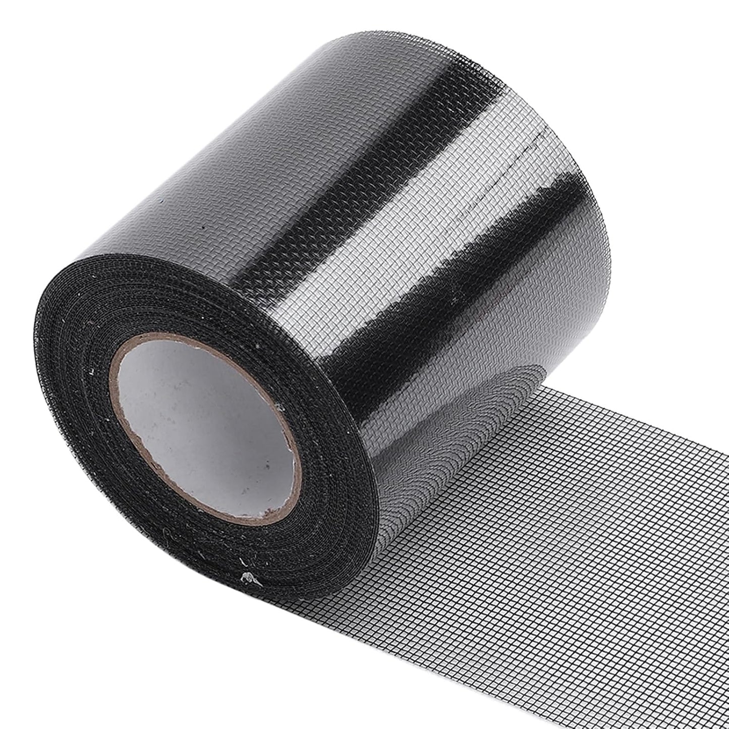 Window Screen Repair Mesh Patch Self Adhesive Tape Roll Strong Sticky Breathable Net Repair Kit for Home Camping Tent Door Bed Screen Quick Fix Solution 80mm x 6.1m (Black)