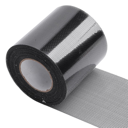 Window Screen Repair Mesh Patch Self Adhesive Tape Roll Strong Sticky Breathable Net Repair Kit for Home Camping Tent Door Bed Screen Quick Fix Solution 80mm x 6.1m (Black)