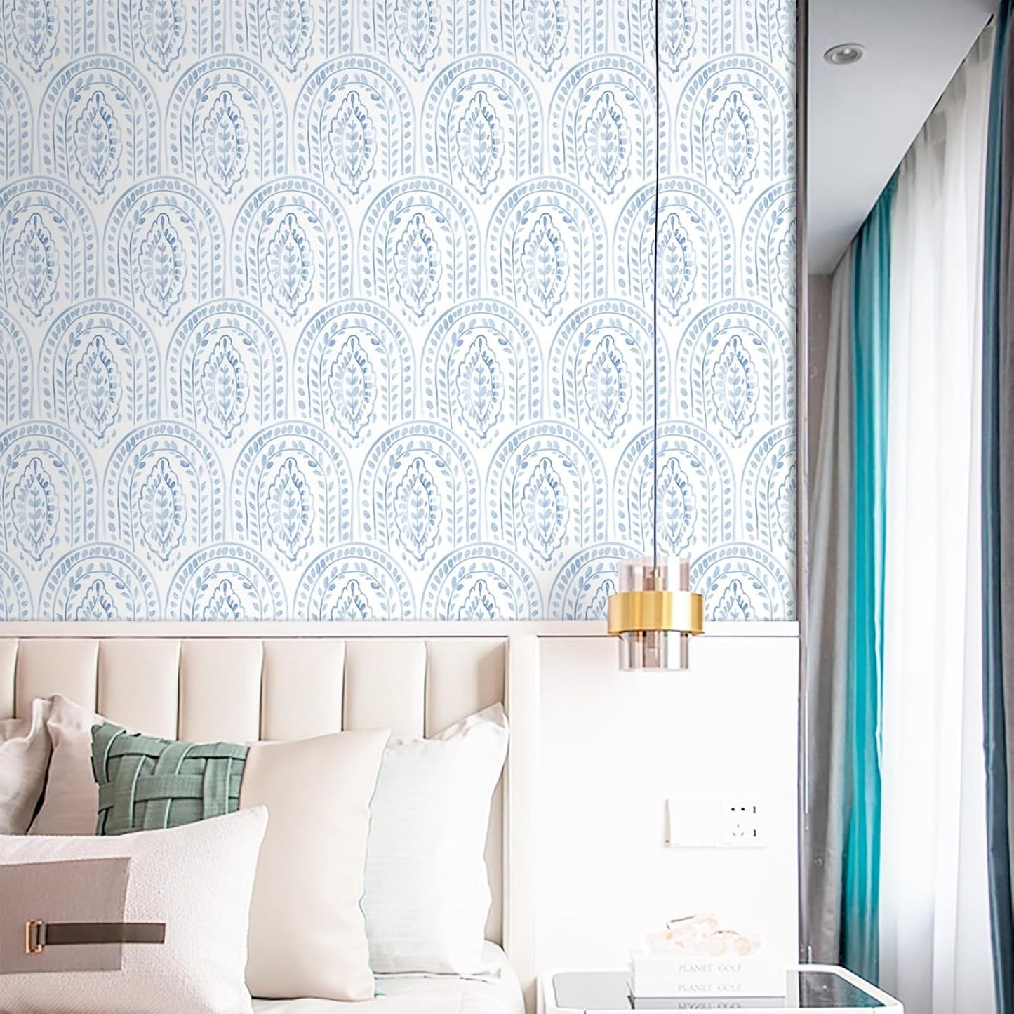 EeeComing Peel and Stick Wallpaper Boho Modern Wall Paper Peel and Stick Removable Contact Paper Self Adhesive Wallpapers for Bedroom and Bathroom Wallpaper Cabinet Shelf Liner Vinyl 118.1 "x17.3