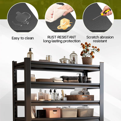 Over Washer and Dryer Shelves, Laundry Room Shelves Adjustable Metal Heavy Duty Freestanding Storage Shelving, Washing Machine Rack for Organization and Storage, Black (39.4" W X 17.7" D X 71.2" H)