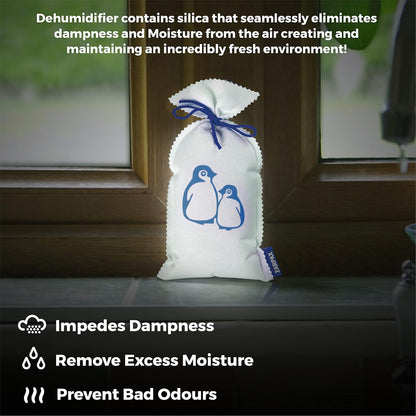 ZARPAX Household Mini Moisture Absorbers | 5.5oz SET OF 2 Reusable Dehumidifier Bags | Closet Humidity Absorber | Absorbs Moisture Damp Bad Odours | Closet Dehumidifier 100% Leakproof