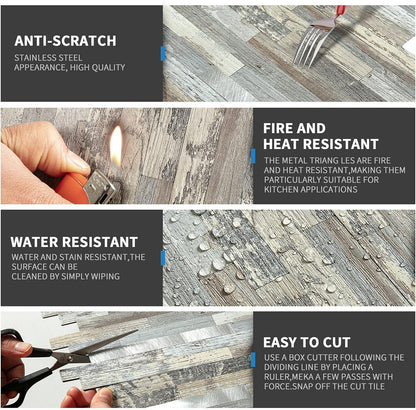 Midcard 10 Sheets Peel and Stick Backsplash PVC Wall Tile,for Kitchen Backsplash