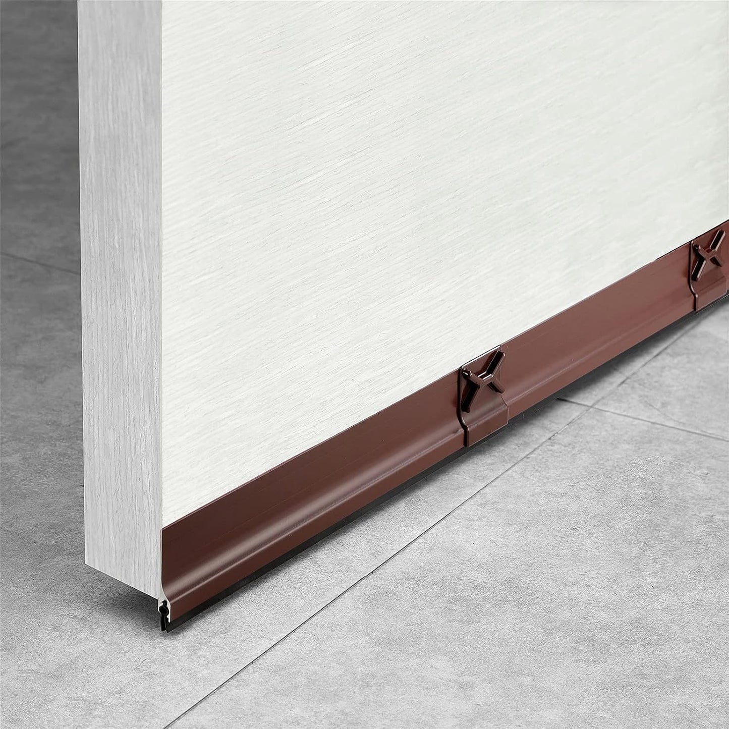 Aluminum Door Draft Stopper 36" Metal Sweep Bottom Seal Strip Noise Blocker with Rubber Sweep, Oil Bronze