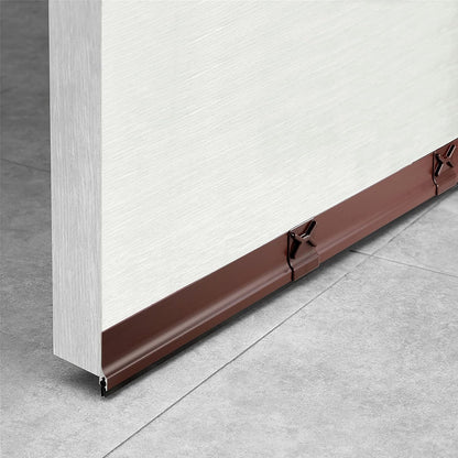 Aluminum Door Draft Stopper 36" Metal Sweep Bottom Seal Strip Noise Blocker with Rubber Sweep, Oil Bronze