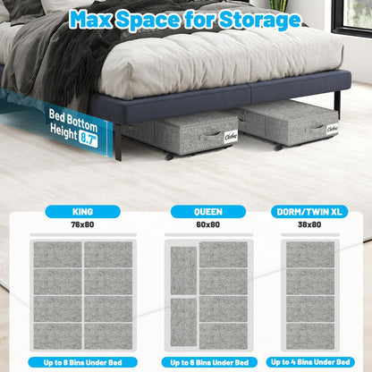 Under Bed Storage with Wheels, 2-Pack 10" Height XXL 75L Rolling Storage Bins, Quick Assembly Underbed Shoe Storage Containers with Clear Lid & Label, Dorm Under Bed Drawers for Clothes, Shoes, Black