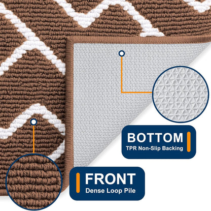 OLANLY Front Door Mat, Non-Slip Rubber Backing, Dirt Resistant and Absorbent, Washable, Easy to Clean Low-Profile Indoor Doormat for Back Door, Entryway, Inside Entrance, 32x20, Grey