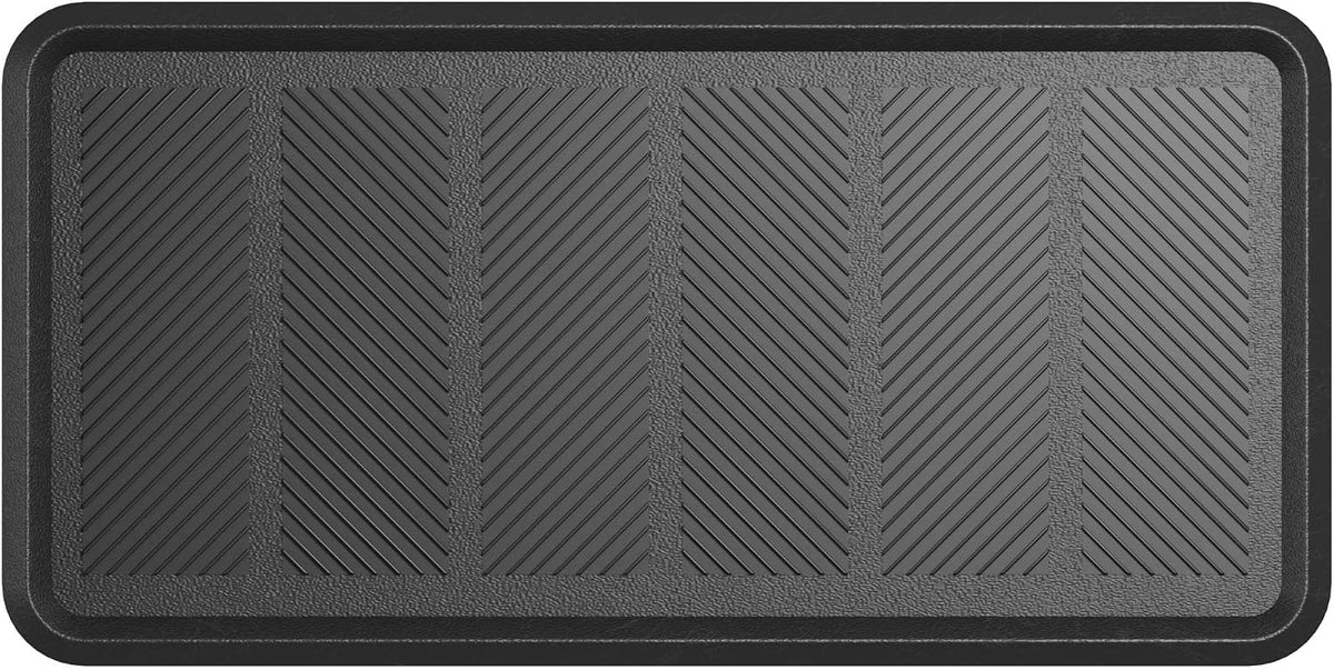 Ottomanson Waterproof Boot Tray Rubber Shoe Mat with Raised Edges, Heavy Duty Non Slip All Weather Entryway Mat for Shoes and Pets, Indoor Outdoor Use, 18" x 28"