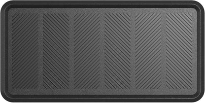 Ottomanson Waterproof Boot Tray Rubber Shoe Mat with Raised Edges, Heavy Duty Non Slip All Weather Entryway Mat for Shoes and Pets, Indoor Outdoor Use, 18" x 28"