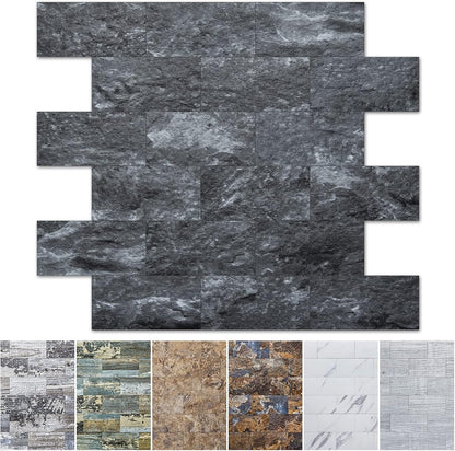 Art3d 10-Pack Peel and Stick Wall Tile for Backsplash, Stick on Stone Tile for Kitchen Bathroom Fireplace Vanitity in Stone Beige